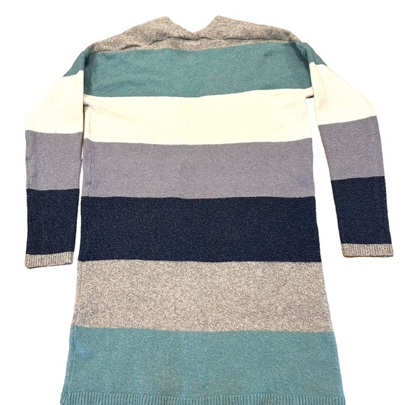 SO Colorblock Green Cream Gray Cardigan Sweater M - Picture 4 of 8